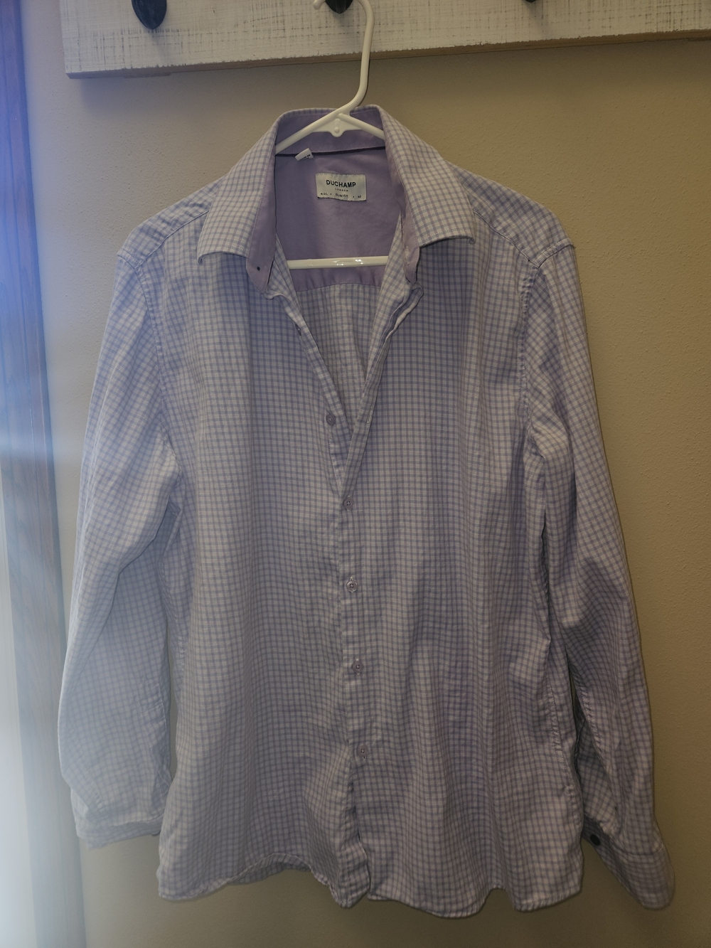 Duchamp Lilac Check Dress Shirt